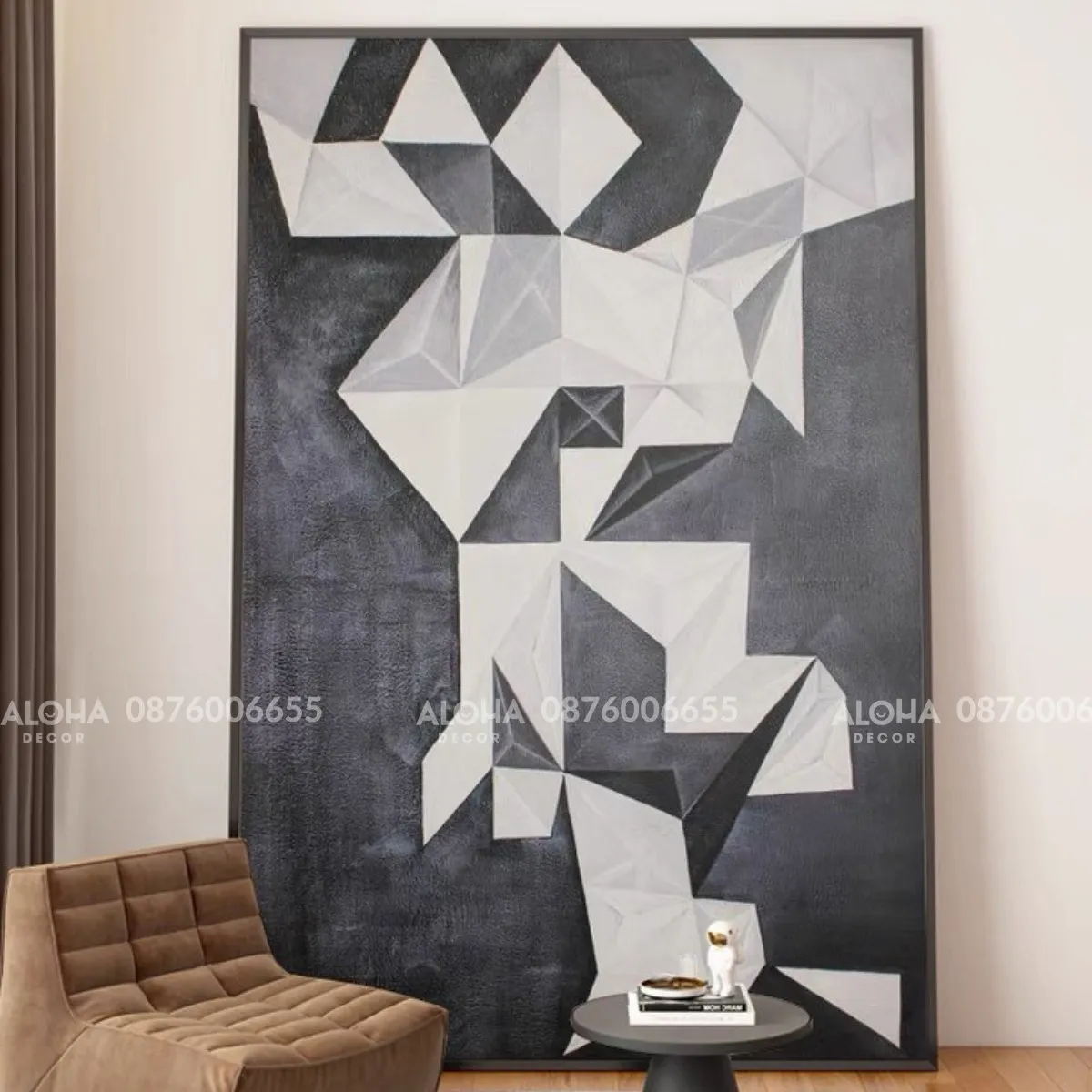 Tranh Canvas phòng ngủ đen trắng