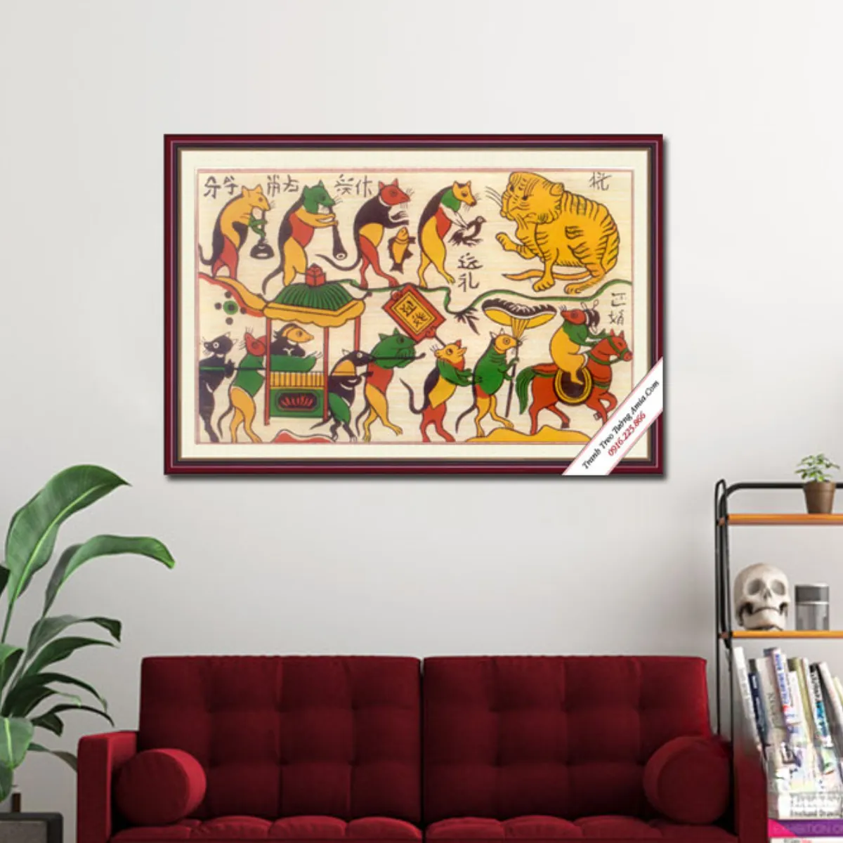 Tranh Pixel chủ đề dân gian Đông Hồ