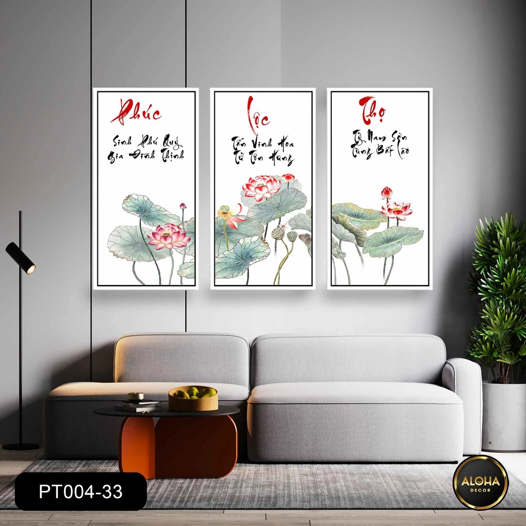 Bộ 3 tranh phong thủy Phúc Lộc Thọ