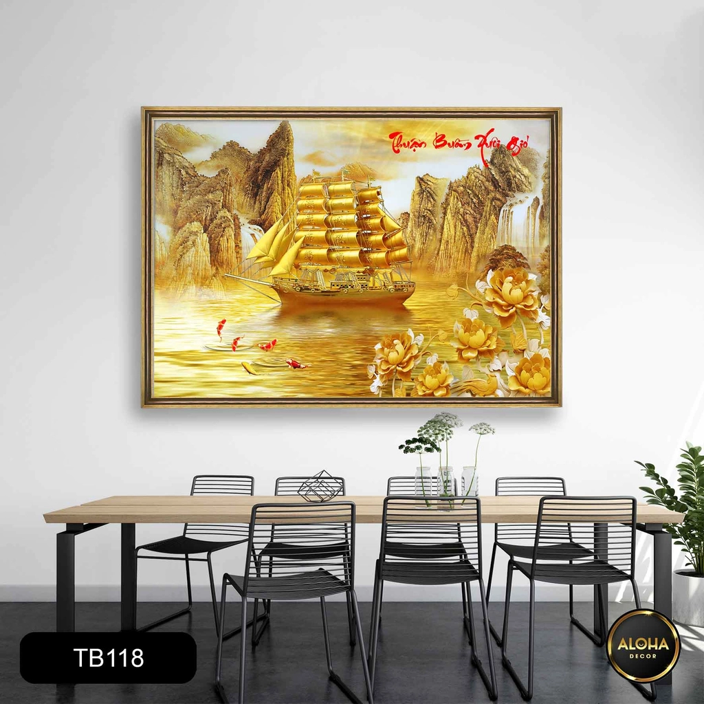 Tranh Chiếc thuyền ánh kim
