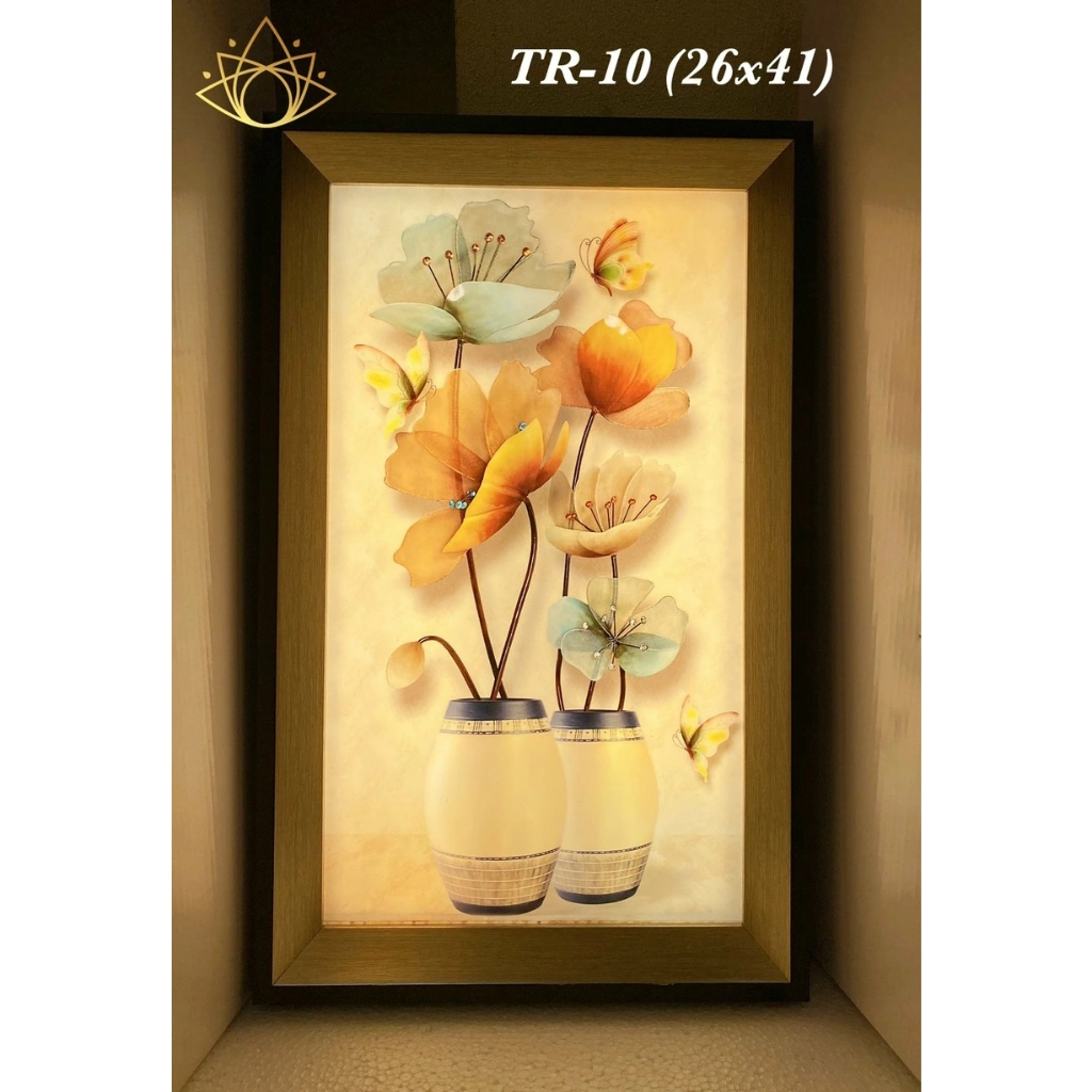 Đèn Tranh Điện 3D Treo Tường Hình Hoa Huệ