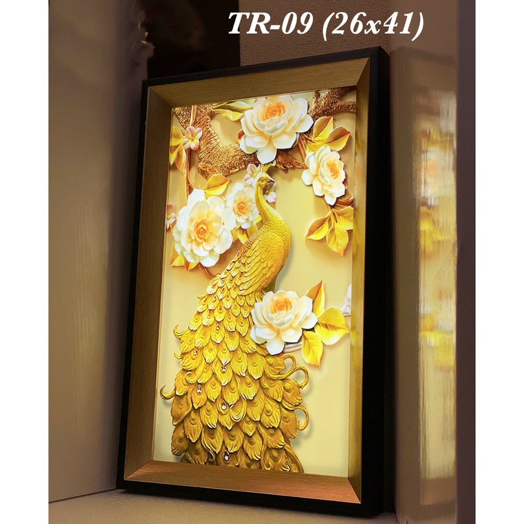 Đèn Tranh Điện hình chim công